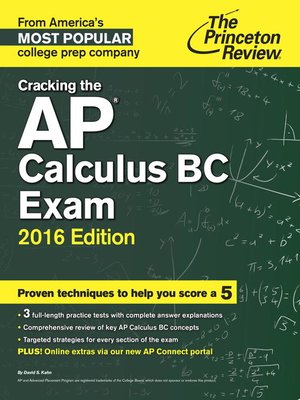 cover image of Cracking the AP Calculus BC Exam, 2016 Edition